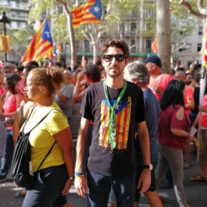 Alessio Ercoli a Barcellona alla Diada del 2018